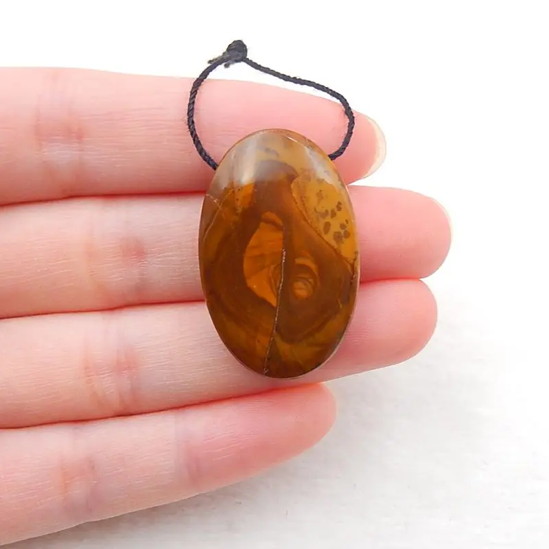 Натуральный Us Biggs Джаспер Просверленный драгоценный камень кулон из бисера 32x21x7