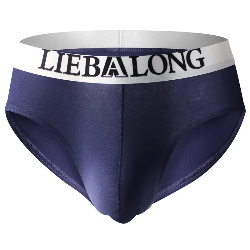 Мужские трусы брифы с карманом черные однотонные хлопковые слипы бикини