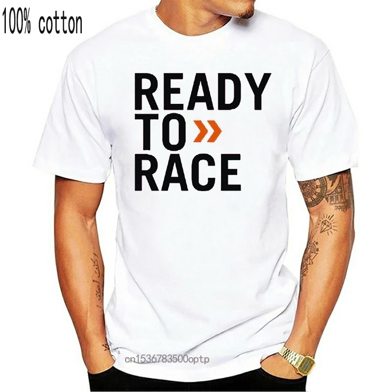 

Мужская футболка с надписью Ready to Race, Повседневная футболка из 2019 хлопка с принтом в стиле панк, 100%