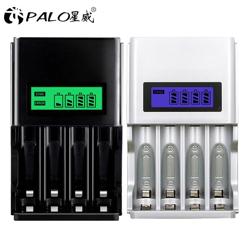 Оптовая продажа зарядное устройство PALO с 4 слотами и ЖК дисплеем умное для никель