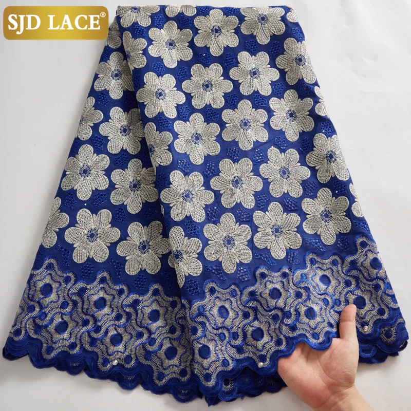 

SJD LACE 5Yards Garment African Dry Lace Fabric Material High Quality Swiss Voile Lace In Switzerland For Woman Dress Sew A2652