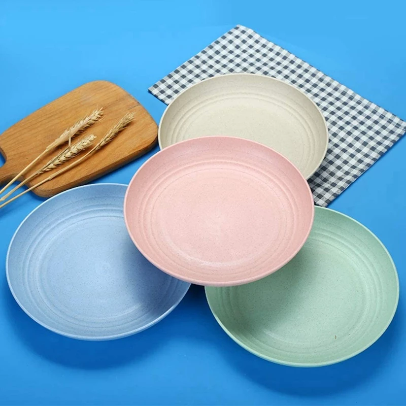 

Wheat Straw Dinnerware Sets(8 Pcs),Reusable Bowls Plates for Kitchen 22 Oz Bowls and 8 in Plates,Lightweight and Durable