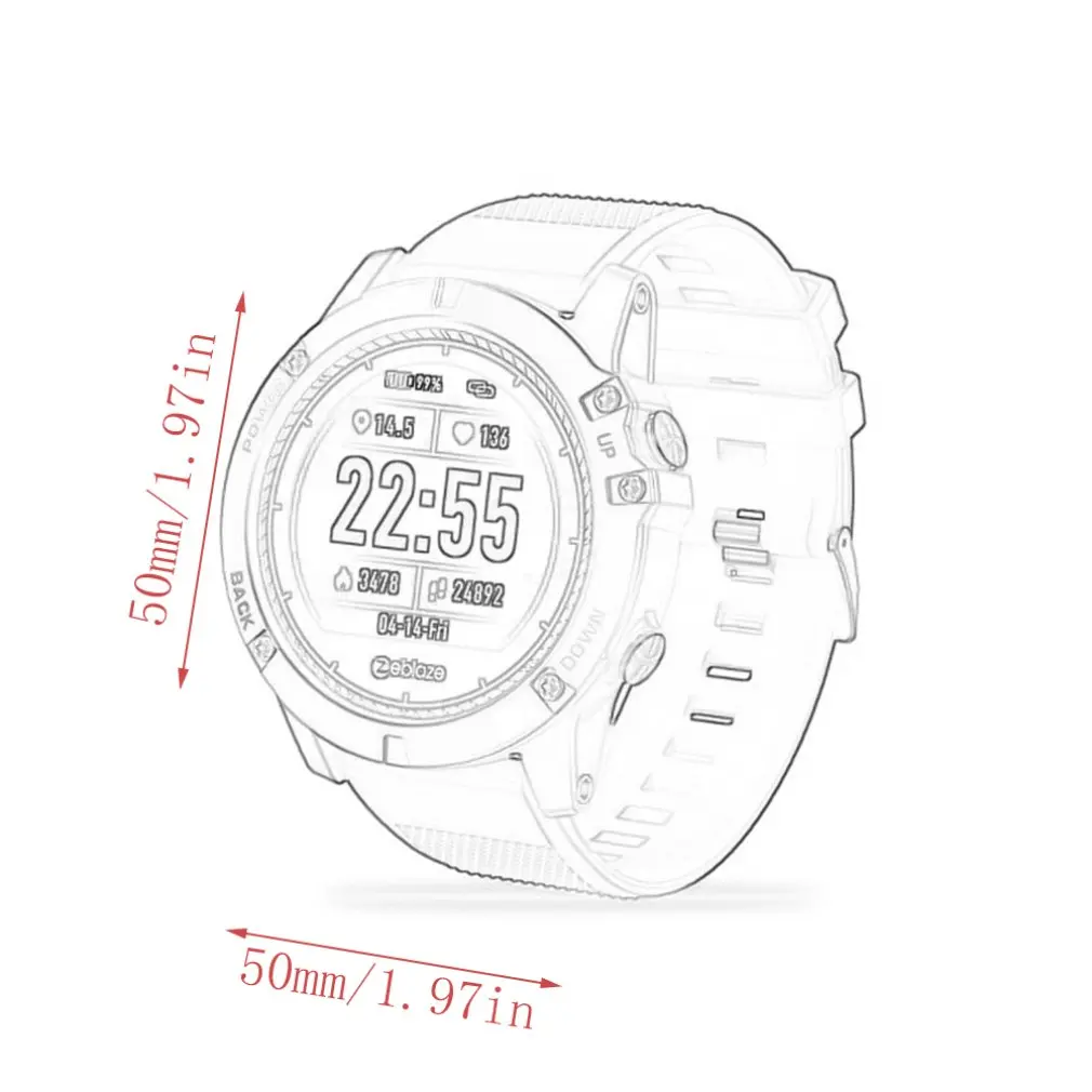 

OLOEY VIBE3HR 1.22 Inch Color Display Sports Smartwatch Heart Rate Monitor IP67 Waterproof Smart Watch Men For IOS