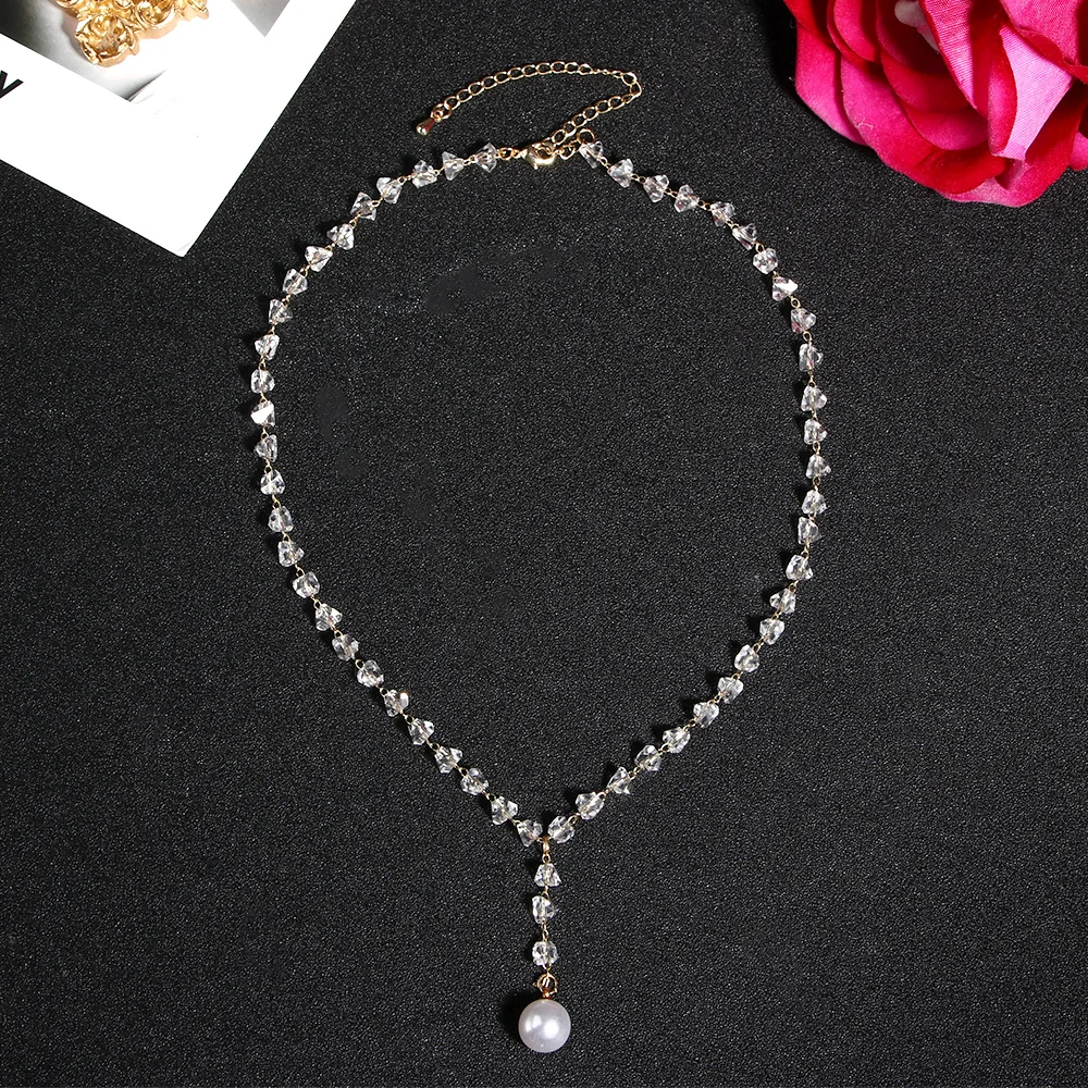 Модные ювелирные изделия класса люкс белый кристалл ожерелье элегантное белое