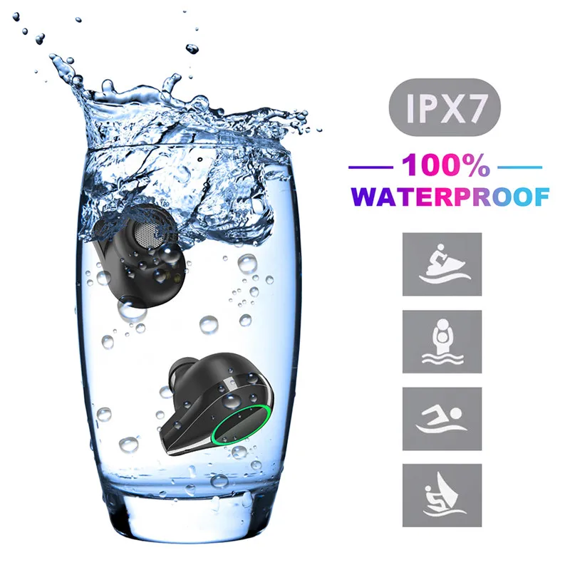 

Touch Bluetooth 5.0 Earphone TWS Wireless Earphones Waterproof Fitness Sport Stereo Bass Earplugs Mobile Power Wireless Earbuds