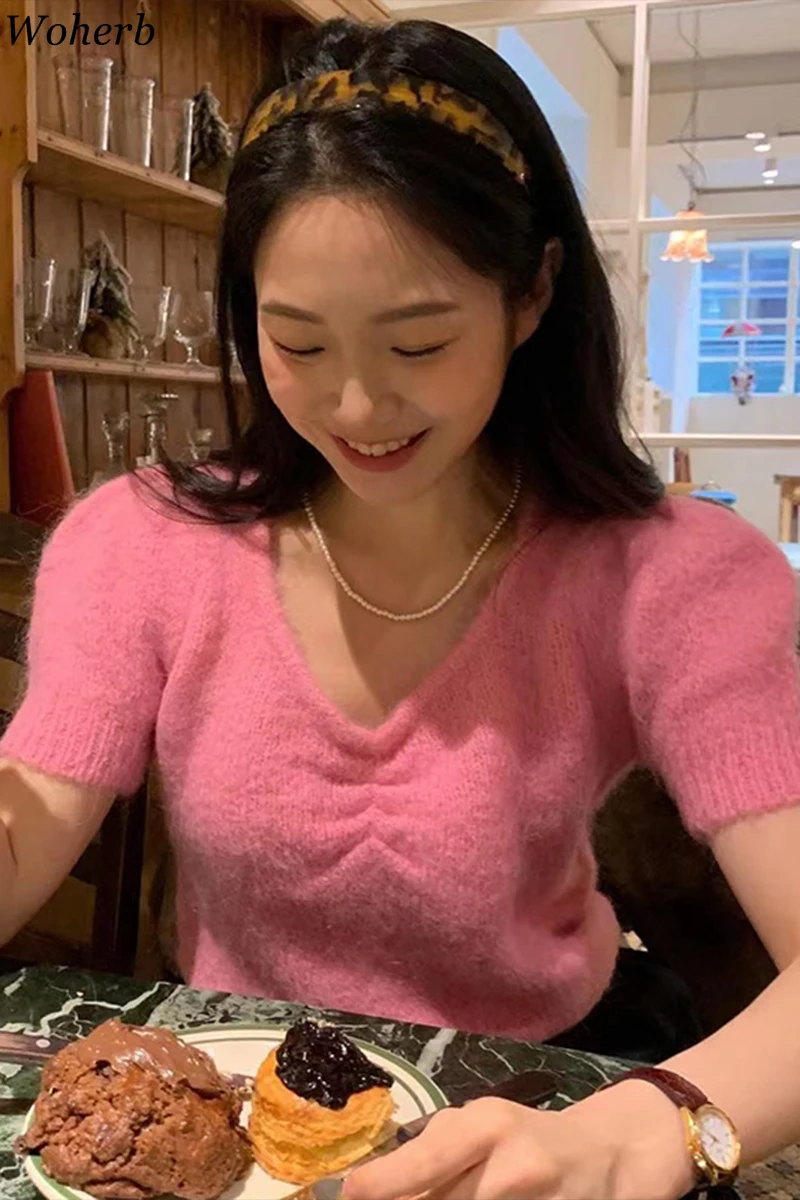 Милые пуловеры Woherb топы женская осенняя одежда женский свободный джемпер с