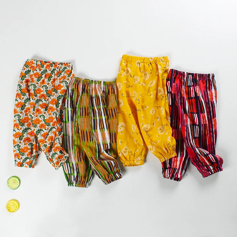 

Children's Boy Girl Cartoon Pants Summer Long Pant Sweatpants Baby Mosquito-proof Trousers Leisure Sunscreen Pants Kids Bloomers