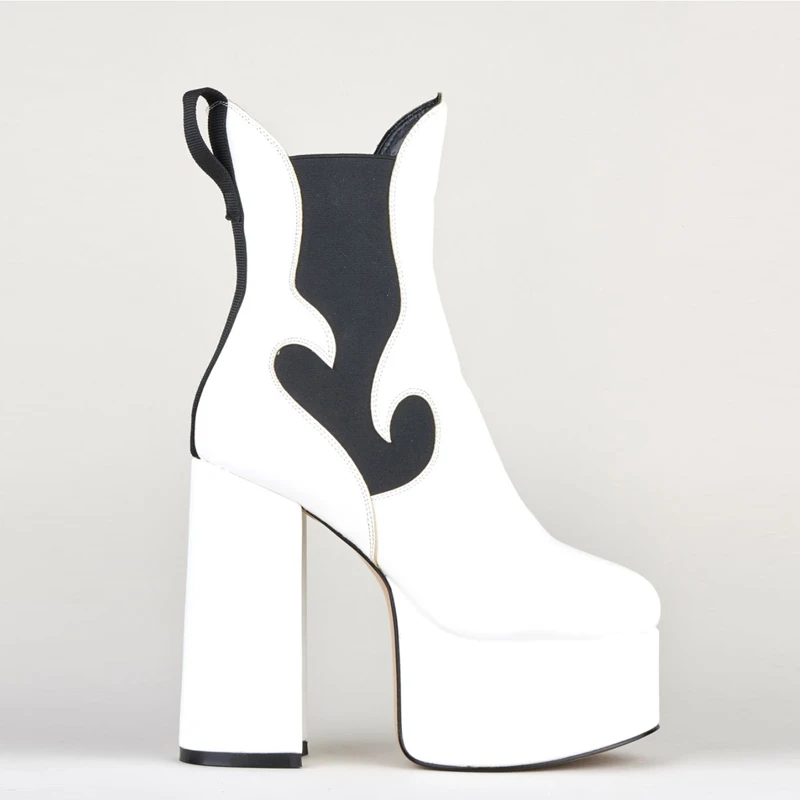 Perixir Chunky Woman Boots Design 2020 New Winter Super High Heels Platform Lady Night Club Round Toe Ankle Shoes Size 36-41 | Обувь