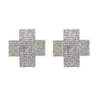 sexy womens nipple cover new silver rhinestone stainlesssteel nipple pasties party decor reusable cross type nipple stickers