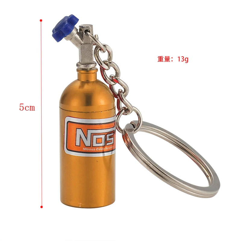 

Creative High Quality Metal Racing Turbo Keychain Modified Car NOS Nitrogen Bottle Car Key Ring Holder For Accessories