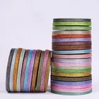 Блестящая лента золотого, Серебряного и металлического цвета, 6 мм, 25 ярдов в рулоне, подарок на Рождество, Хэллоуин, упаковка, свадебные декоративные поделки, материал