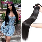 Перуанские прямые человеческие волосы, волосы Remy, натуральный цвет, двойное плетение, 28, 30 дюймов, для черных женщин