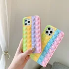 Модный силиконовый чехол с пузырьками в виде сердечек для Iphone 13, 12 Pro, SE, 7, 8, 6, 6s Plus, X, XR, XS Max, мягкий чехол-накладка