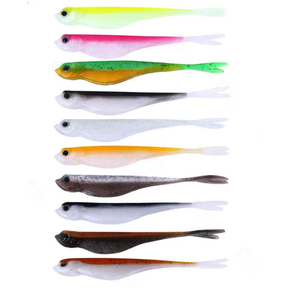 

Мягкие пластиковые рыболовные приманки, 5 шт./лот, 12 см, 7 г, силиконовые воблеры в форме гольяна, искусственные приманки, снасти для окуня, джи...