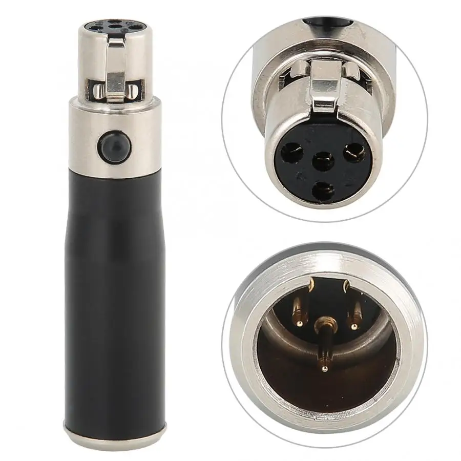 2 шт. Mini XLR 3pin штекер к Мини 4pin гнездо из цинкового сплава корпус аудио адаптер