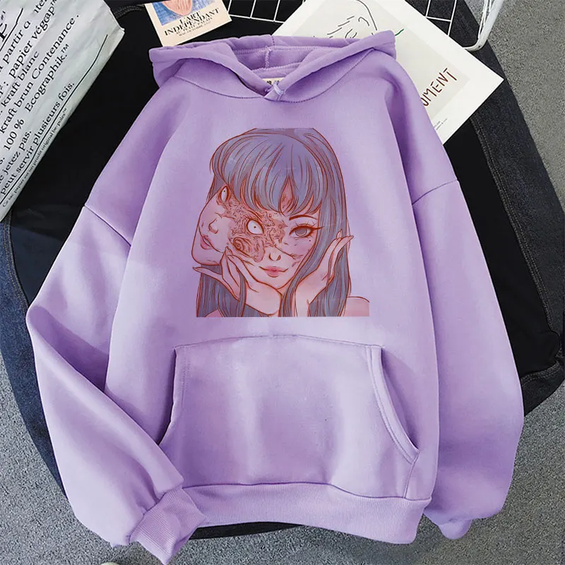 Horror Comics Junji Ito Ladies Hoodie Female Streetwear Harajuku Sweatshirt Aesthetic Grunge Winter Kawaii Hoodies Clothes Women