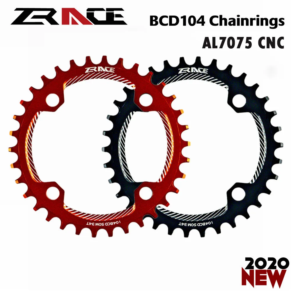 2020 ZRACE звездочки BCD104 32T/34T/36T/38T зубья узкой ширины AL7075 CNC для MTB | Спорт и развлечения