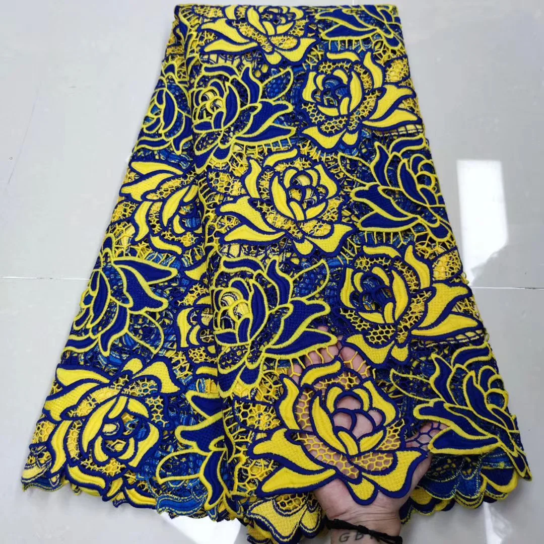 

The Latest Water-soluble African Guipure Lace Fabric Nigeria Wedding FJ4274