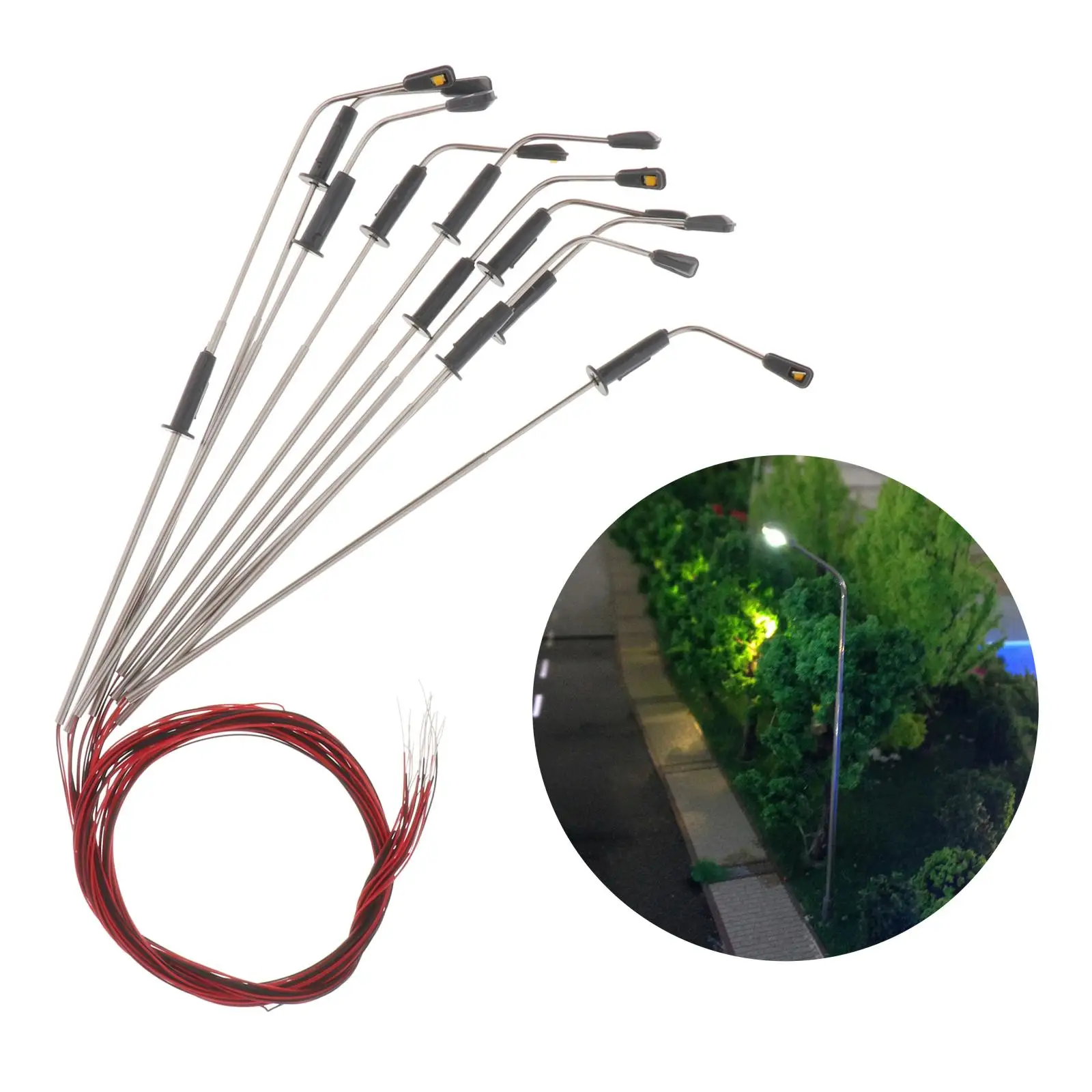 

Миниатюрный пейзаж для поезда, железной дороги, светодиодный светильник, уличный микро-ландшафтный фонарь, аксессуар для макета столба, мас...