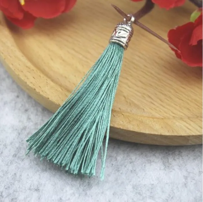 Autumn Green 10 шт. серебряная кепка с кисточками, ювелирный занавес, декор одежды, аксессуары, самодельный брелок, сумка для мобильного телефона, бахрома, кисточки, нарядные ремни, подвеска - Цвет: Autumn Green