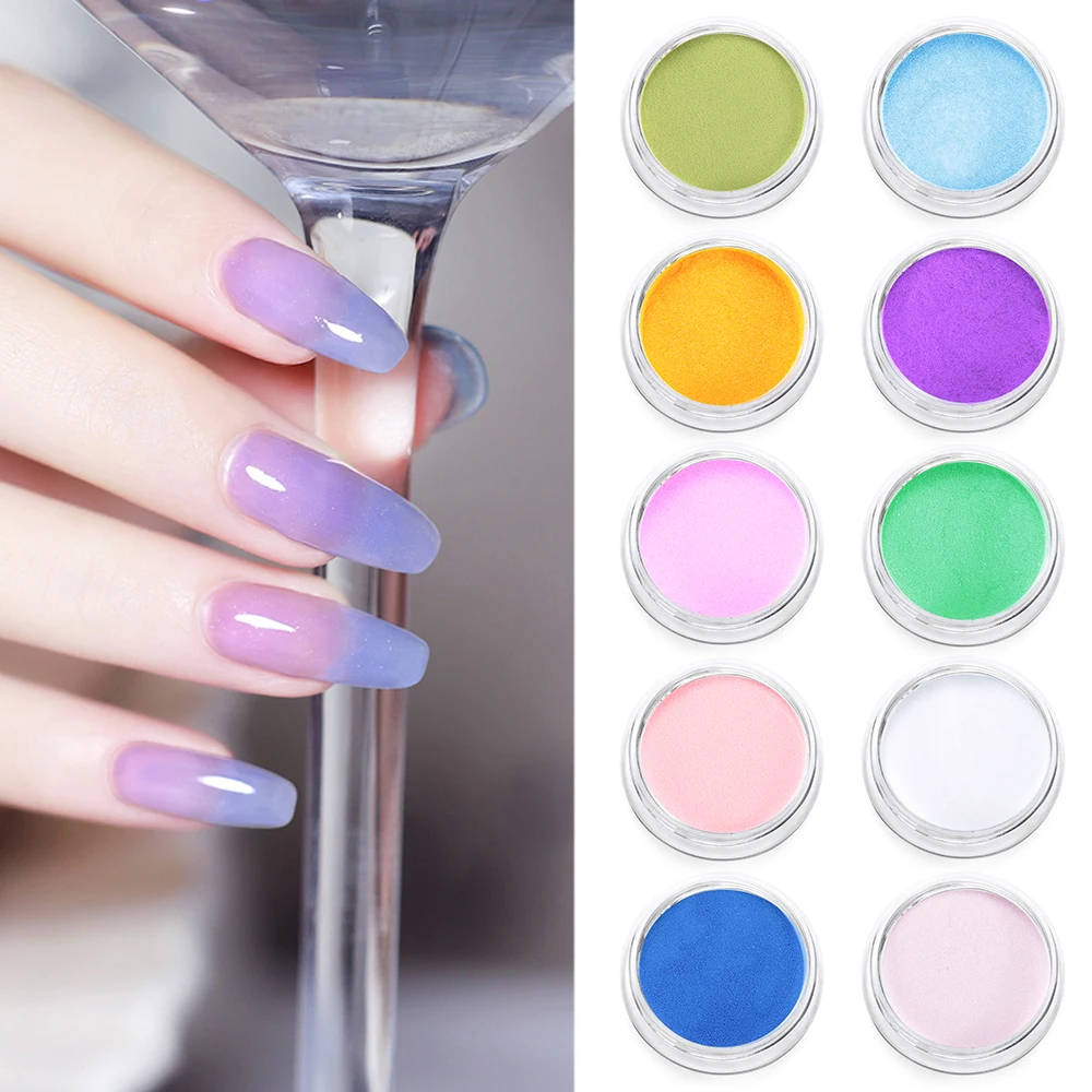 18 цветов Смешанная красочная резьба акриловый порошок кристалл ногтей