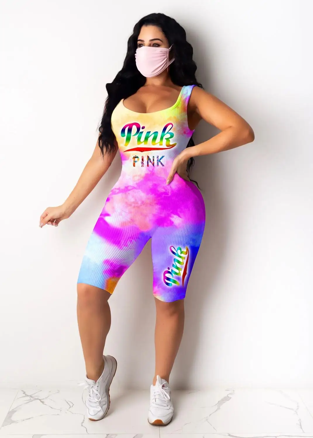 Комбинезон женский облегающий до колена повседневный плявечерние праздничный