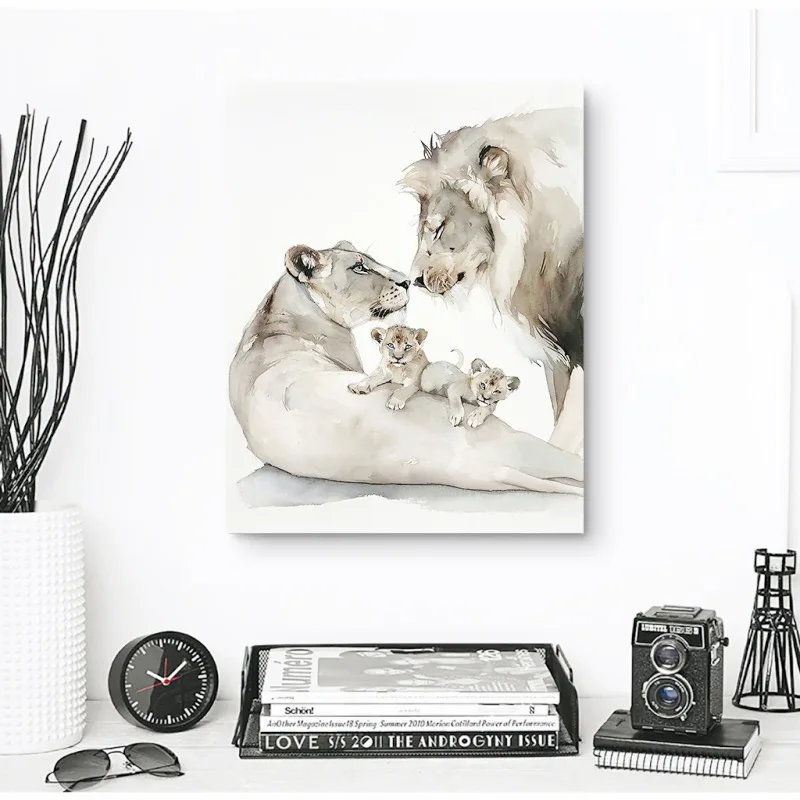 Настенное художественное полотно постер с животным принтом декор для комнаты