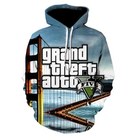 2021 new 3d printing creative casual fashion game grand theft auto poster gta5 surrounding hooded teenagers sweatshirt
