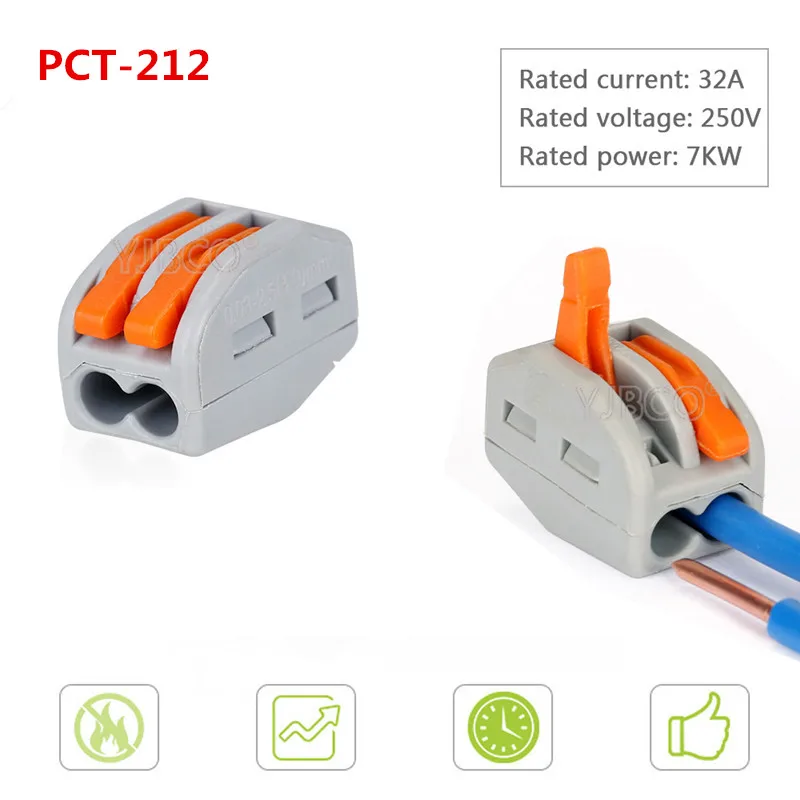 PCT-212 10-100pcs светодиодные полосы светильник компактный Универсальный разъем провода 2pin 3pin 4pin 5pin 8pin разъем, клемма блока вниз светильник разъем - Цвет: PCT-212