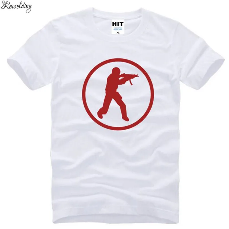 Футболка мужская с принтом игры Counter Strike CS хлопковая тенниска коротким рукавом и