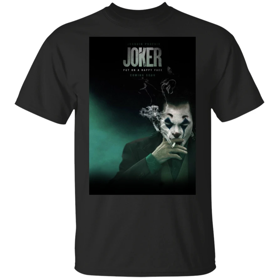 Джокер 2019 плакат Joaquin Феникс фильм ТВ черная футболка M Xxxl печать одежда
