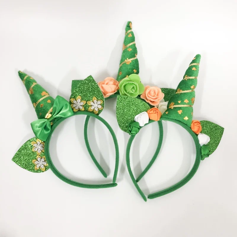 Головная повязка с бантиком для Дня Святого Патрика Модные Зеленые ирландские