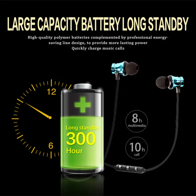 Беспроводные Bluetooth наушники Наушники Магнитные Металлические басовые для iPhone