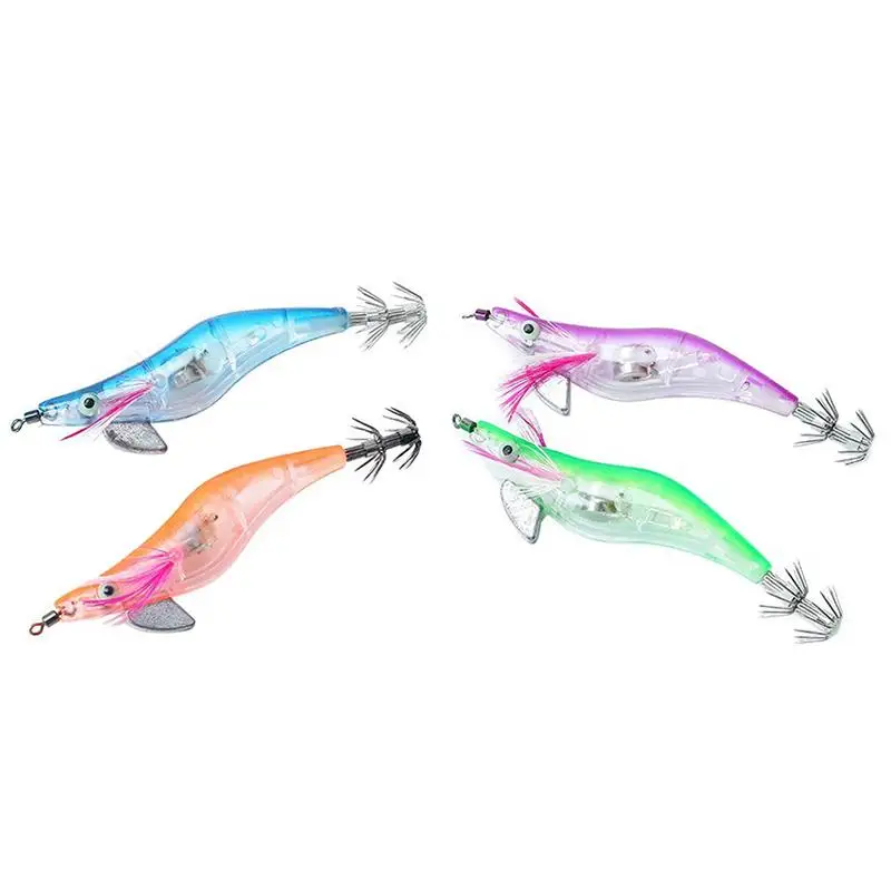 

New 1pc Light Fishing Lure LED Electronic Luminous Lures Squid Shrimp 10.5cm Lure Hook 12g Cuttlefish Fishing Tackle Jigs N R0E5