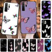 beautiful butterfly pattern black soft cover the pooh for huawei nova 8 7 6 se 5t 7i 5i 5z 5 4 4e 3 3i 3e 2i pro phone case case