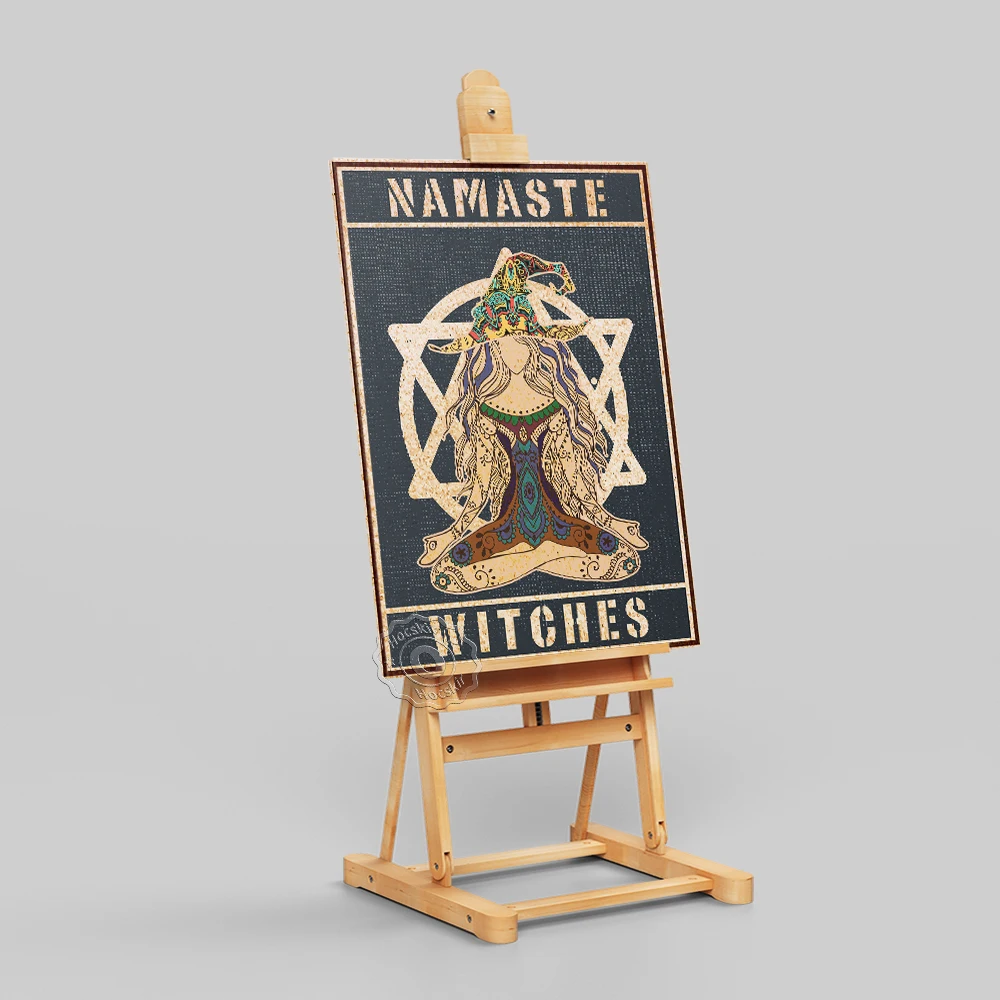 Настенная картина с изображением девушки-хиппи-йоги забавный плакат принтом