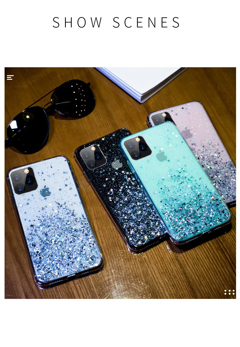 Роскошный блестящий чехол для телефона iphone 11 Pro X XR XS MAX 6 s 6S 7 7Plus 8 Plus прозрачный мягкий чехол из ТПУ