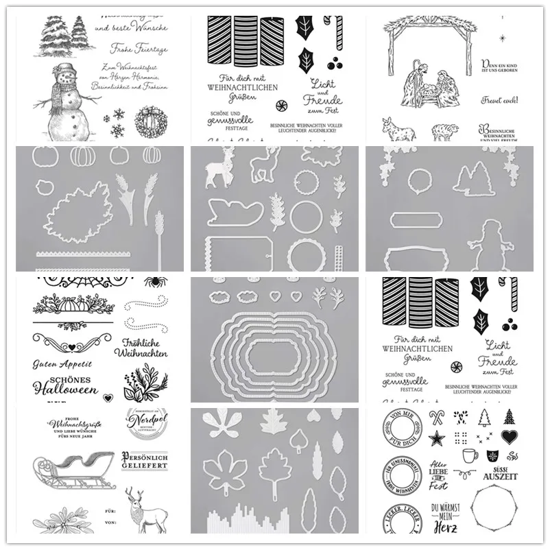 

German Metal Cutting Dies and Stamps Stencils for Card Making Decorative Embossing Suit Paper Cards Stamp DIY Stamps and Dies