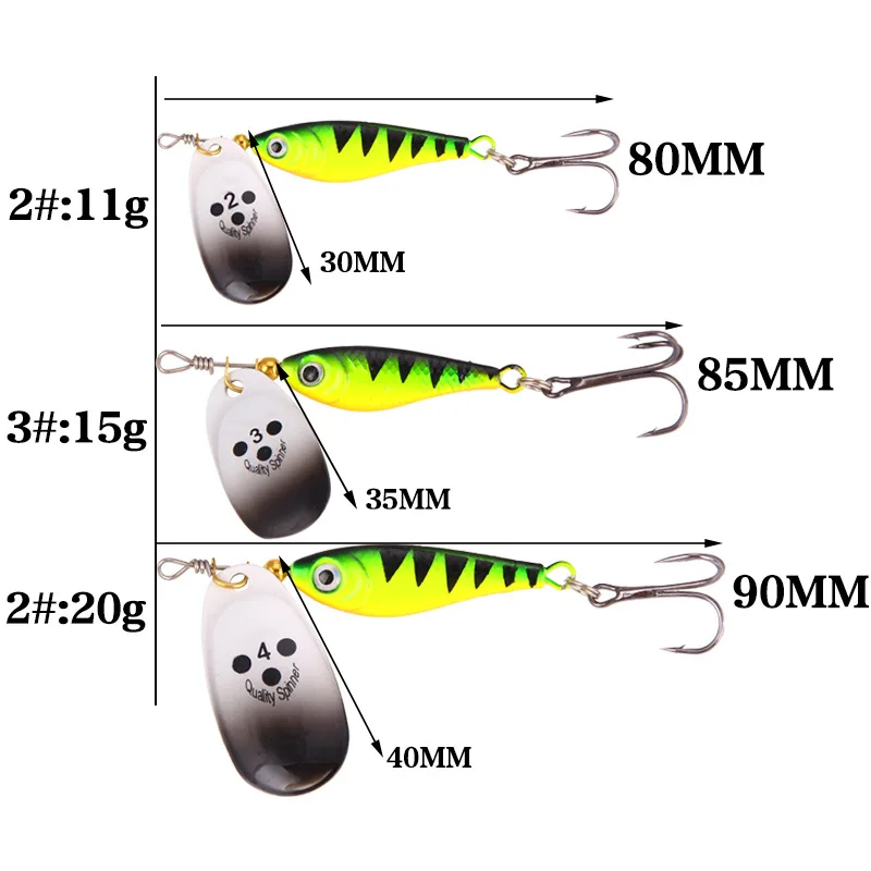 

1 Pcs 11g 15g 20g Spinner Spoon Lures Rotating Metal Fishing Baits Sequins Jig Hard Baits Tackle Fishing Accessories