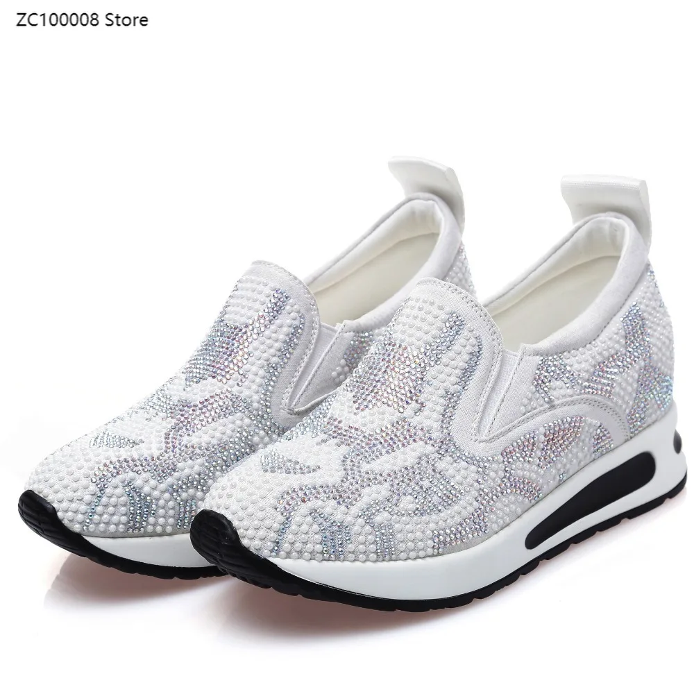 Кроссовки женские массивные Вулканизированная подошва на платформе