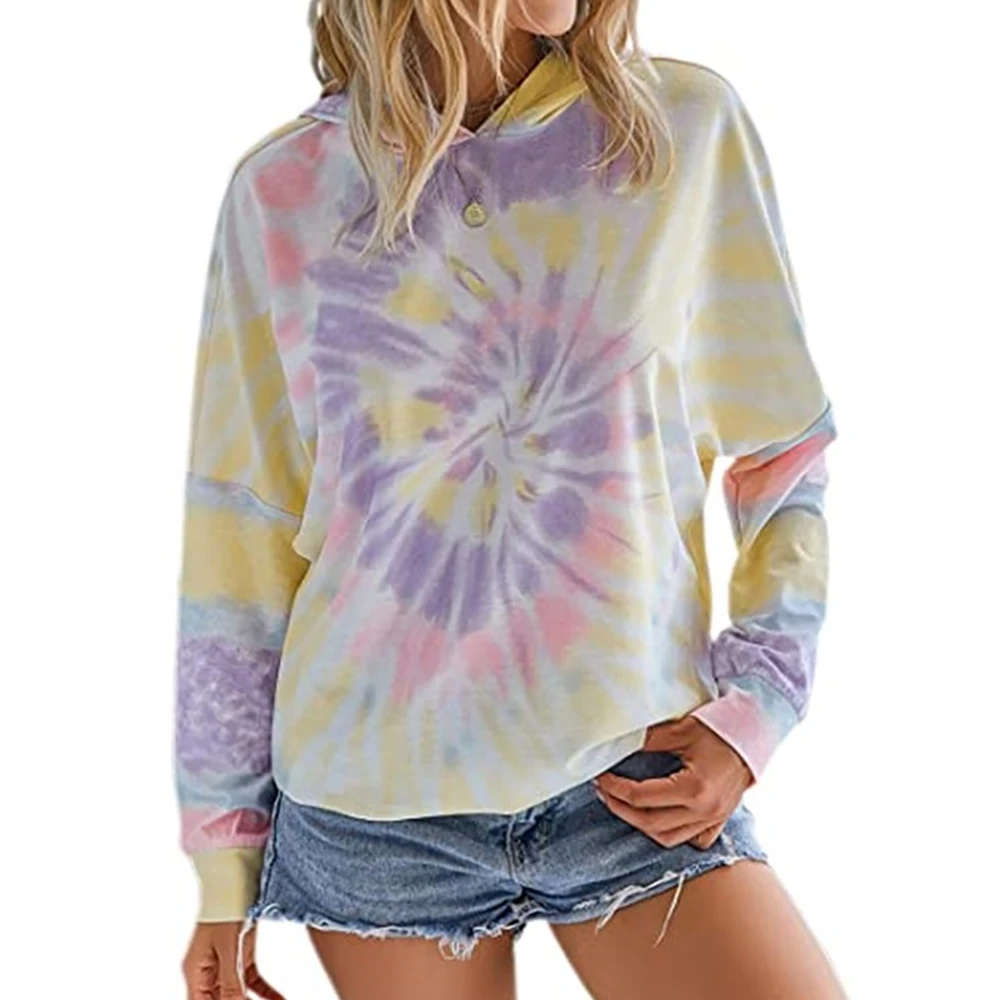 

New 2020 Fashion Hoodies Women Oversize Tie-dye Printed Long Sleeve Pullover Tops Casual Autumn Ladies Hooded Sweatshirts