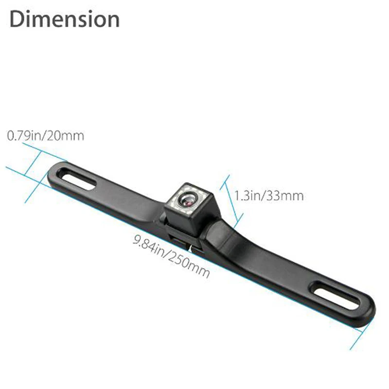 Водонепроницаемый 170 ° Hd камера заднего вида Камера номерной знак Ночное видение