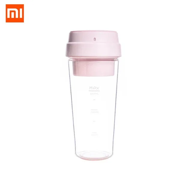 Pink XIAOMI MIJIA 17PIN Stra фруктовая чашка маленький переносной блендер соковыжималка миксер, Кухонный комбайн 400 мл Магнитная Зарядка 30 секунд быстрого - Цвет: Pink