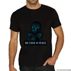 Лидер продаж, новинка, футболка в стиле ретро, пришельцы, мы пришли в мир мира, рубашка инопланетянина, бейсбольная аниме, Харадзюку, мультяшная кавайная футболка