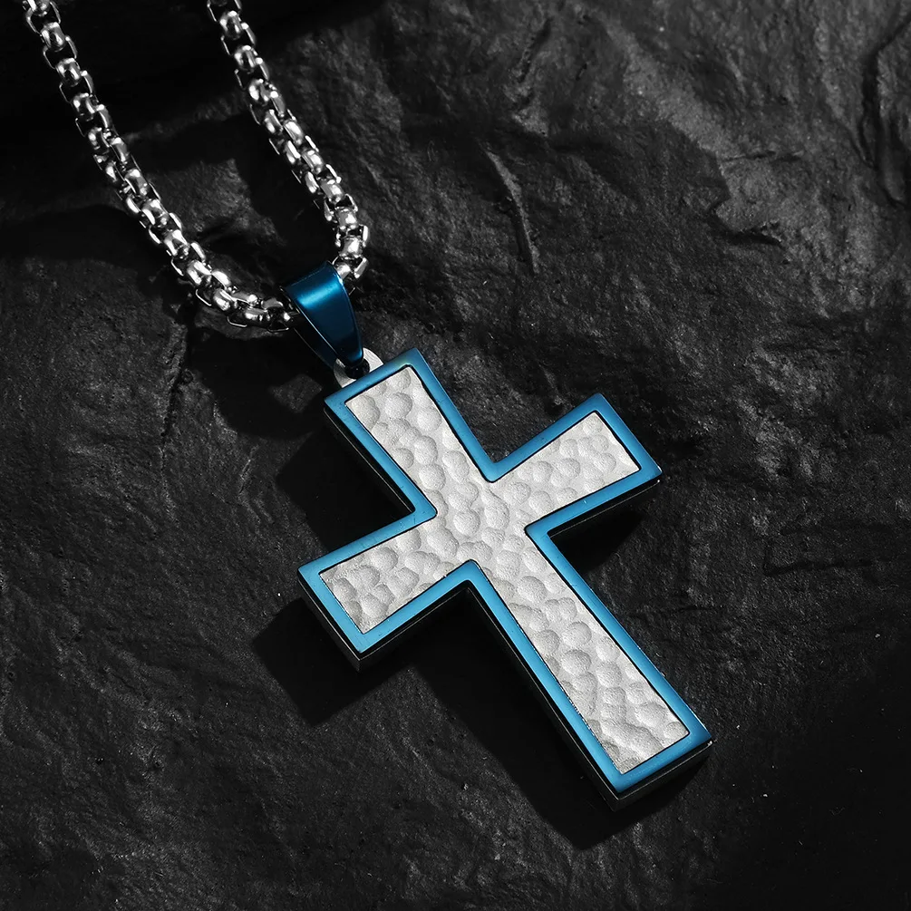 

European And American Style Personalized Hammer Pattern Pendant Fashion Stainless Steel Men's Necklace