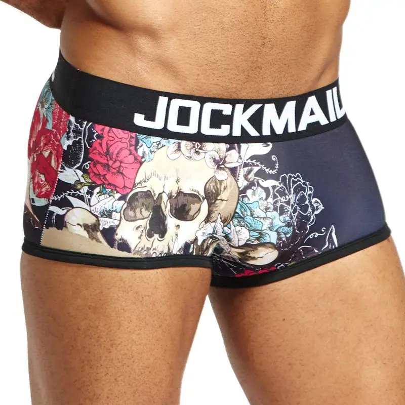 JOCKMAIL fashion men boxer sexy men underwear Low waist breathable ice silk cartoon print gay underwear toy have fun Men Shorts - Цвет: 04