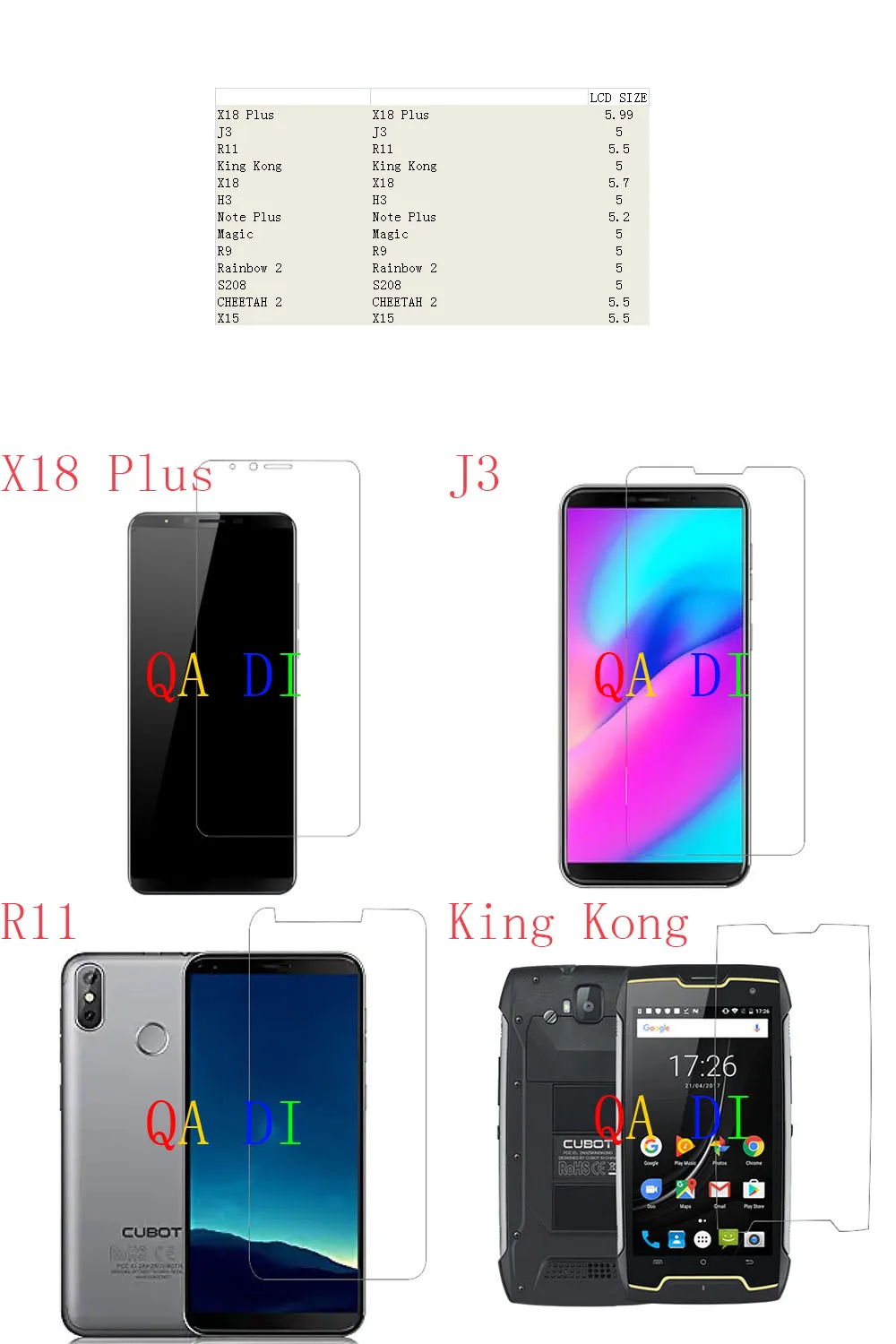 Защитная пленка для экрана Cubot X18 Plus J3 R11 King Kong H3 Note Magic R9 Rainbow 2 S208 CHEETAH X15 | Мобильные
