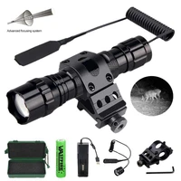 ir850nm zoomable focus weapon light led infrared radiation night vision hunting torchrifle scope mountswitch18650chargerbox