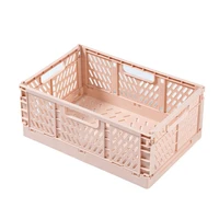 folding collapsible plastic storage crate box stackable home kitchen warehouse storage baskets box s l xl