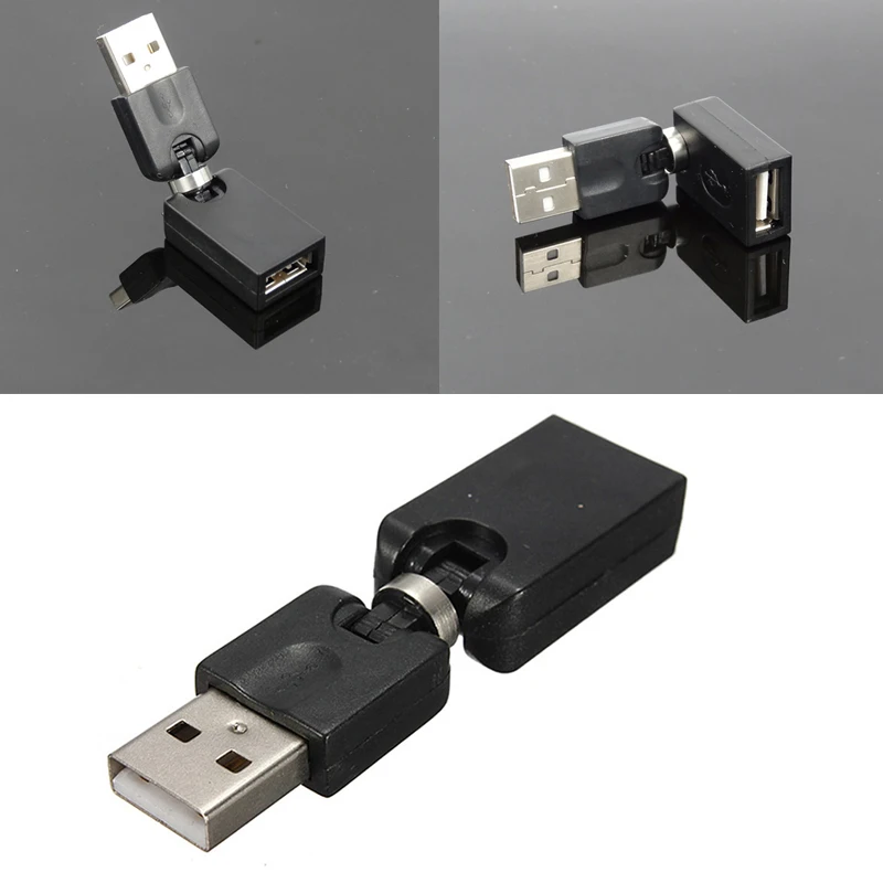 

360 Degree Rotating USB 2.0 Male to Female Extension Adapter Converter Cable R9Z5